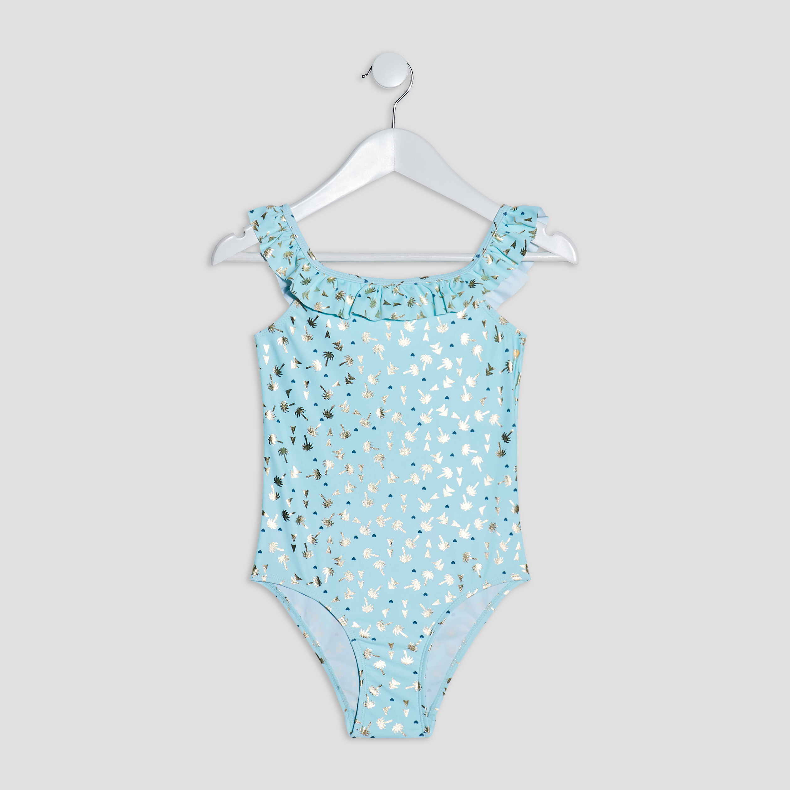 Maillot de bain une pièce bleu turquoise fille | La Halle