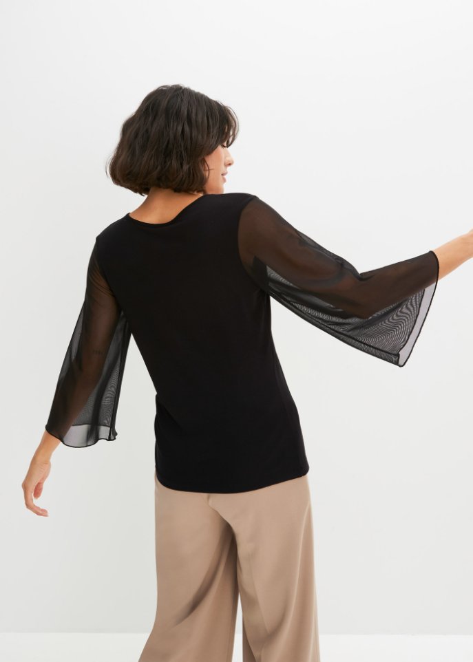 Shirt mit Mesh-Ärmeln
