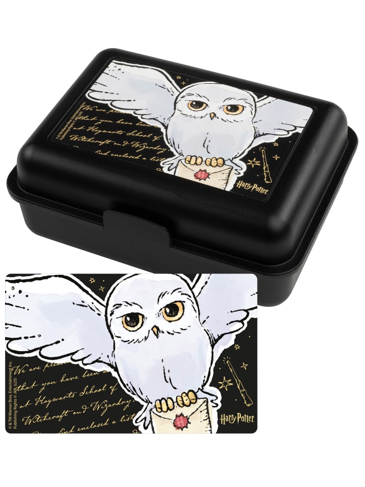 Harry Potter Harry Potter Brotdose Hedwig Eule Lunchbox Butterbrotdose Trennwand in schwarz günstig kaufen onesize