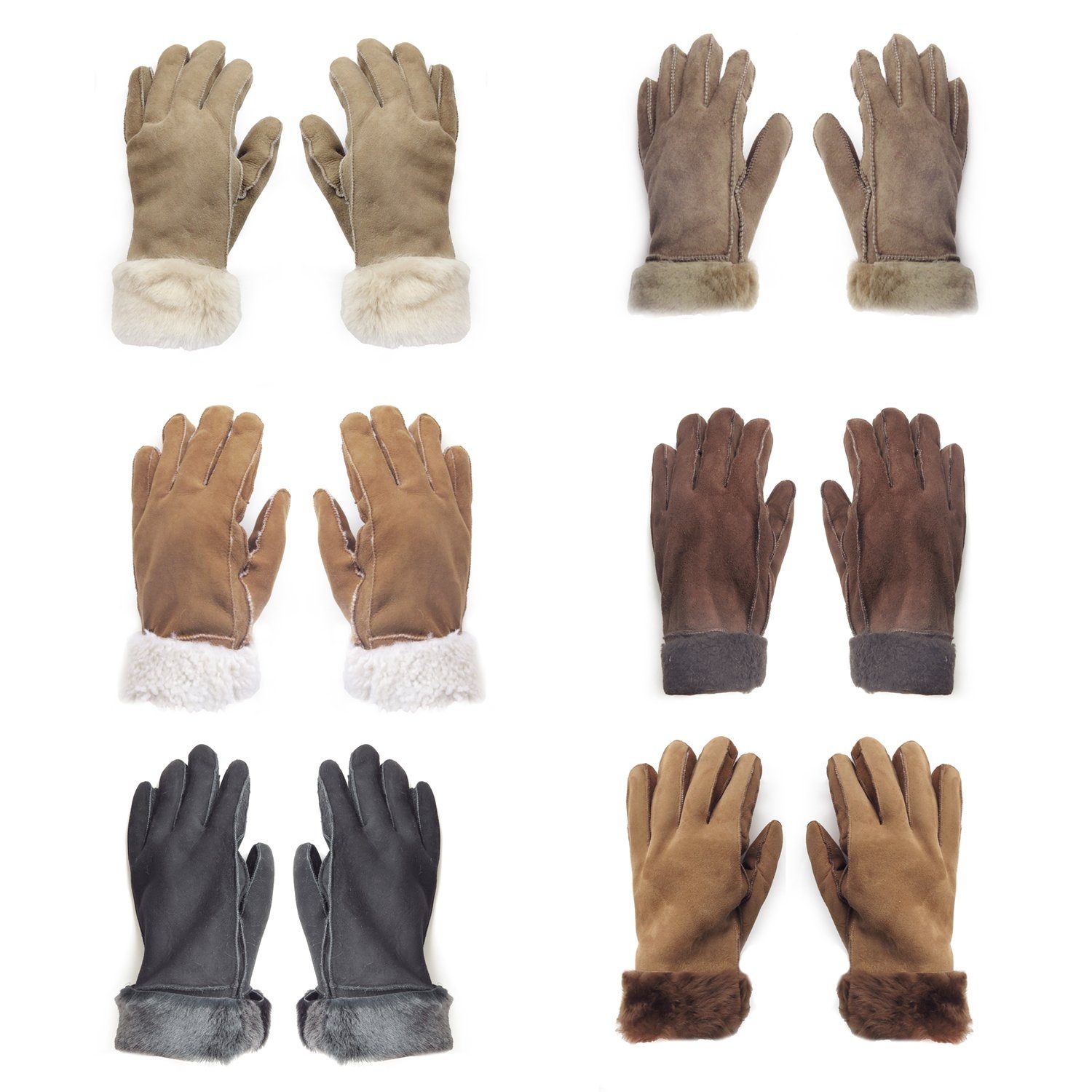 Sonia Originelli Winter-Arbeitshandschuhe Handschuhe aus Lammfell Schaffell unisex hochwertig warm Farben können abweichen, Struktur des Fells kann abweichen