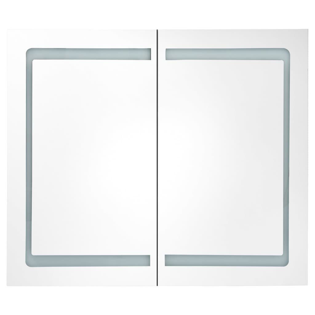 vidaXL Badezimmerspiegelschrank LED-Spiegelschrank fürs Bad Betongrau 80x12x68 cm (1-St)