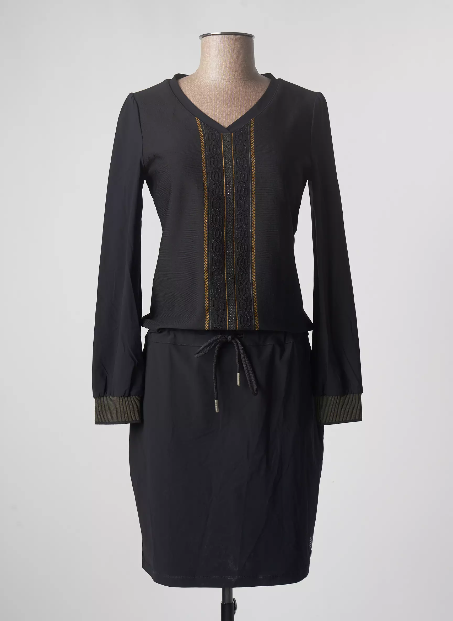 Hbt Robes Mi Longues Femme couleur noir