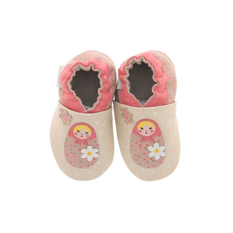 Chaussons cuir Flowerdolls