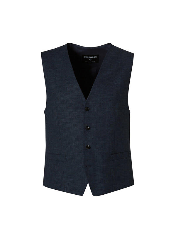 Strellson, Weste, Slim Fit, Mikrofaser, navy meliert