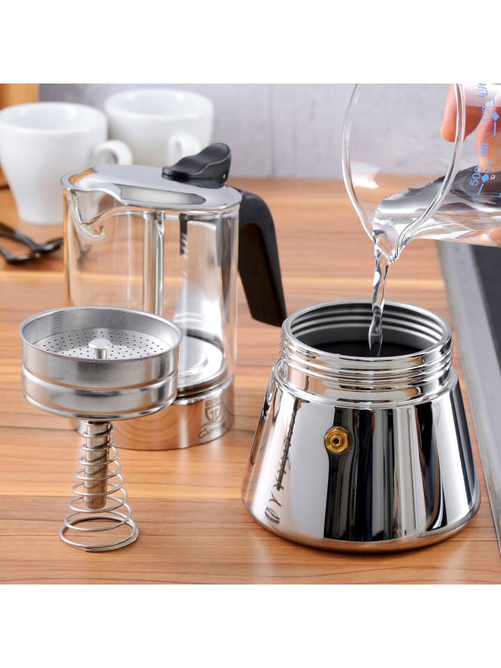 GRÄWE Espressokocher mit Glaskanne in silber günstig kaufen