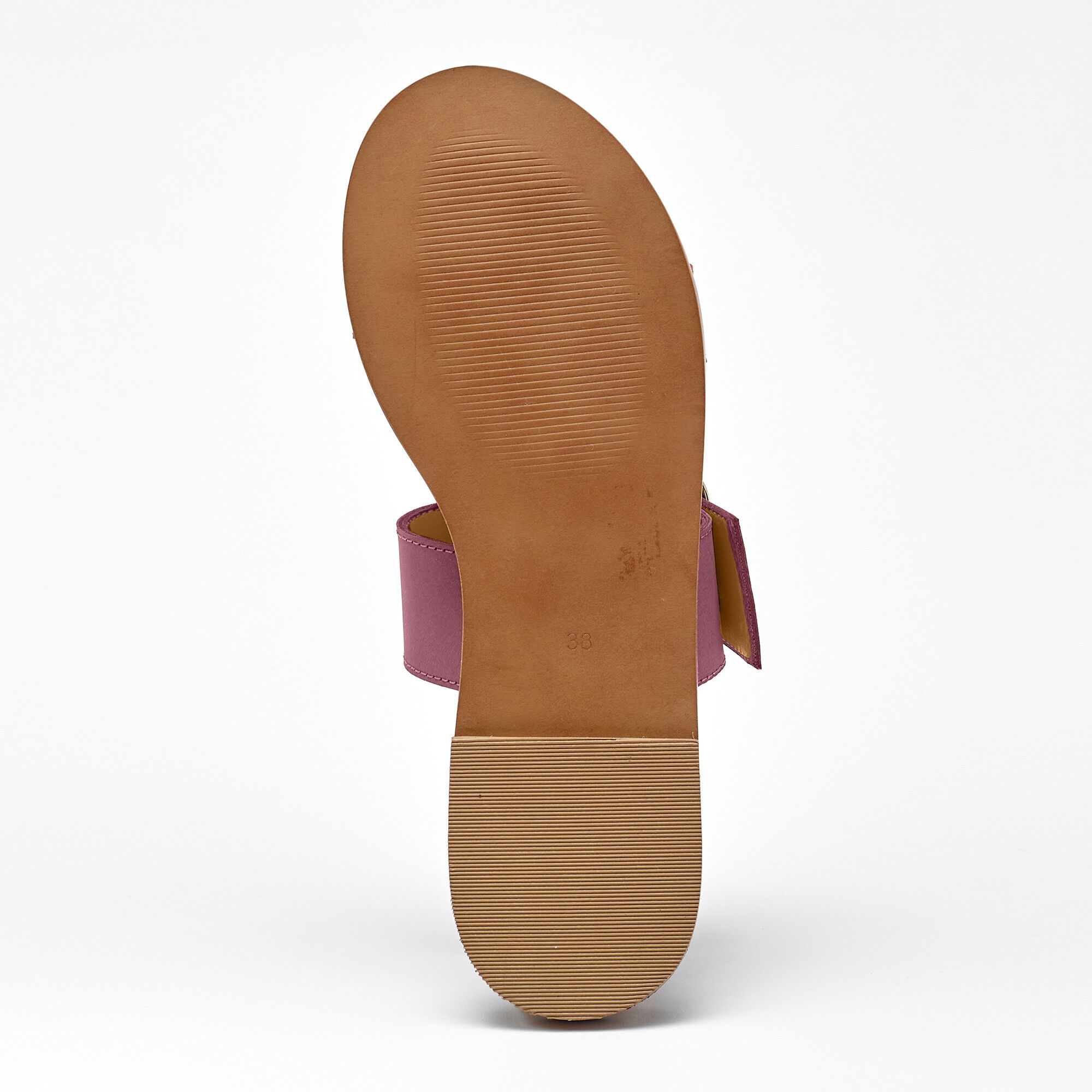 Mules plates éco-conçues en cuir naturel à boucle