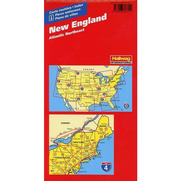 Hallwag USA Road Guide 04 New England 1 : 1.000.000 - Straßenkarte