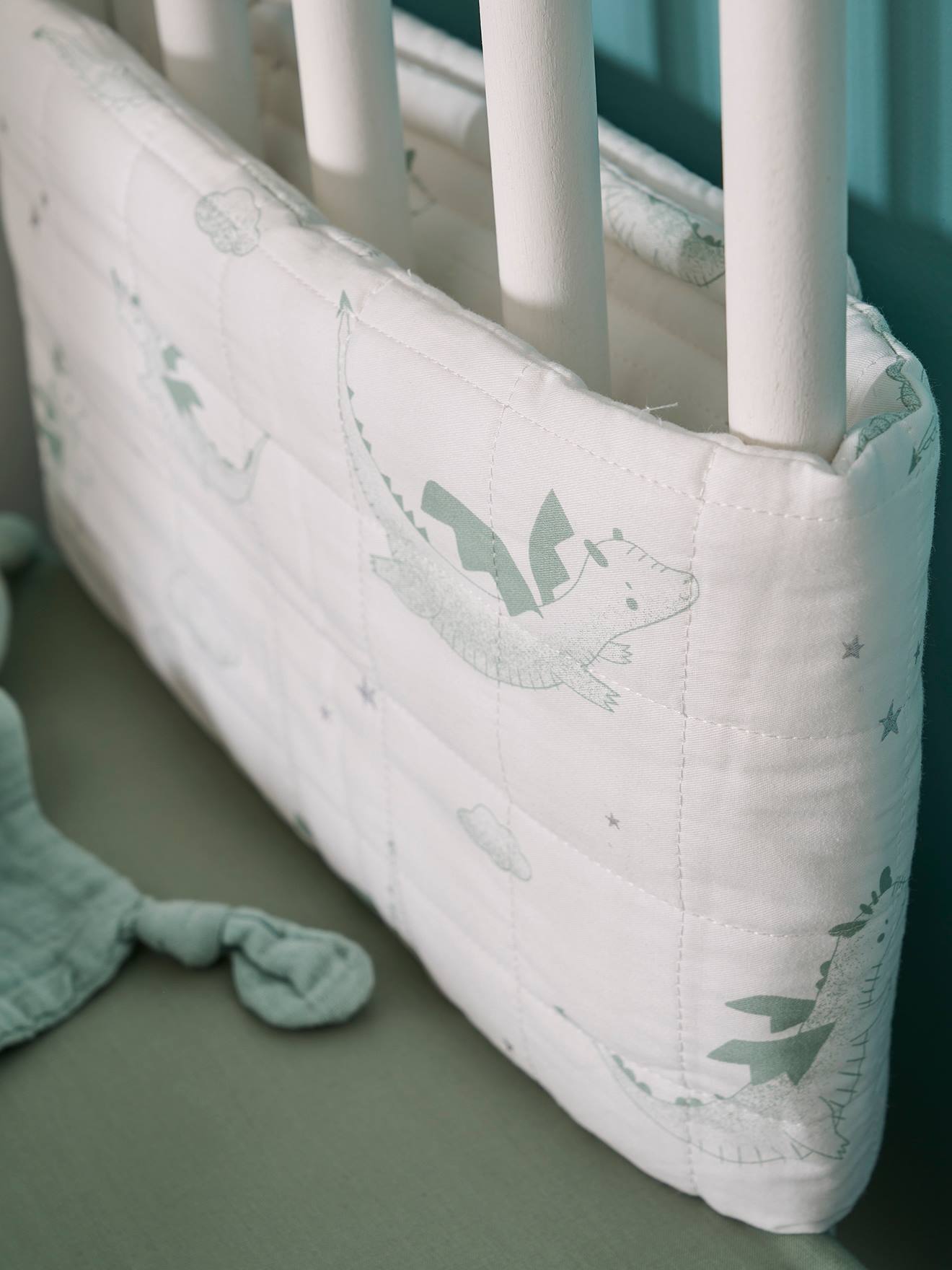 Vertbaudet Baby Bettumrandung/Laufstall-Polster DRACHE Oeko-Tex - mehrfarbig