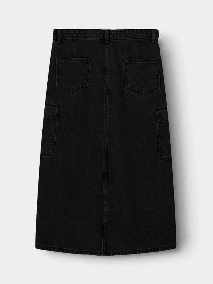 name it Jeansrock lang NKFMARIA DNM LONG CARGO SKIRT in black denim günstig kaufen