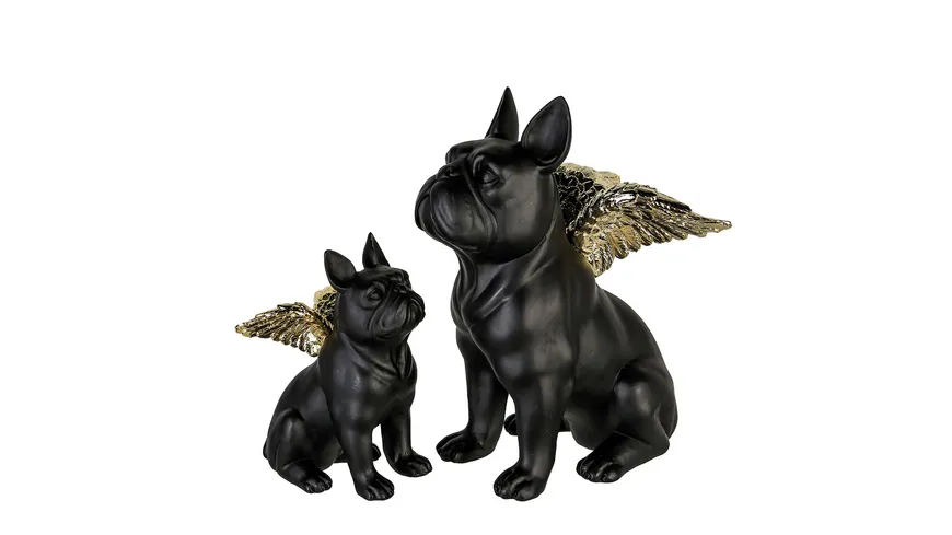 GILDE Poly Figur Flying Bulli H=16cm schwarz, gold