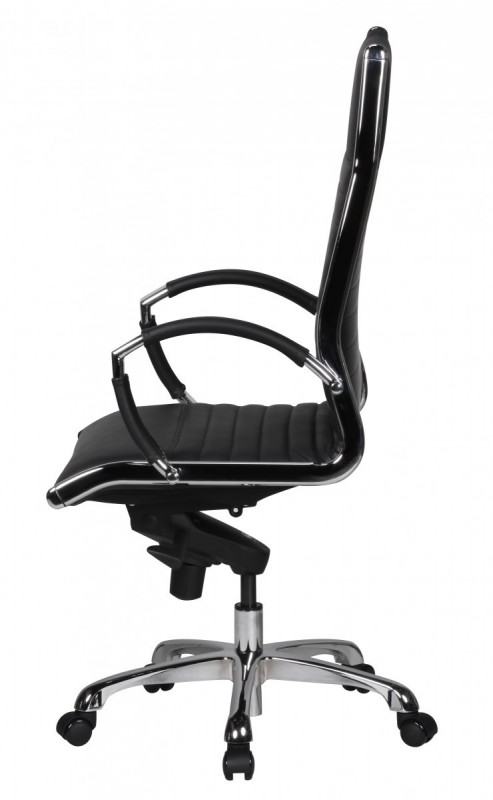 Amstyle Chefsessel Leder schwarz - Bürostuhl 5-Punkt Multiblock-Mechanik
