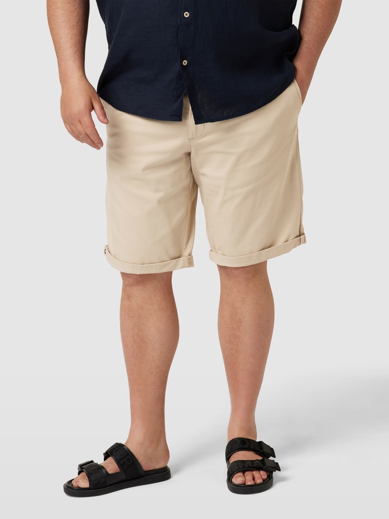 PLUS SIZE Chinoshorts mit fixierten Beinumschlägen Modell 'BOWIE' in beige