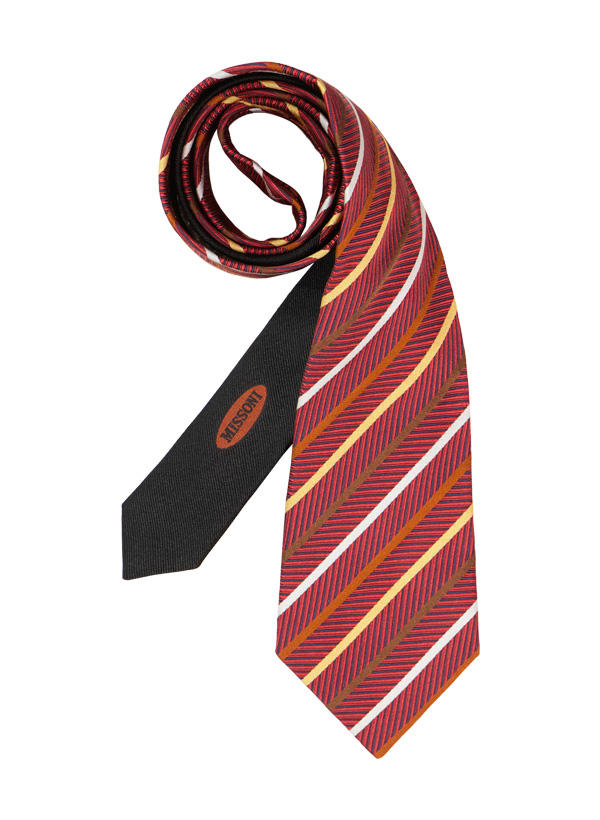 MISSONI, Krawatte, Seide, rot gestreift