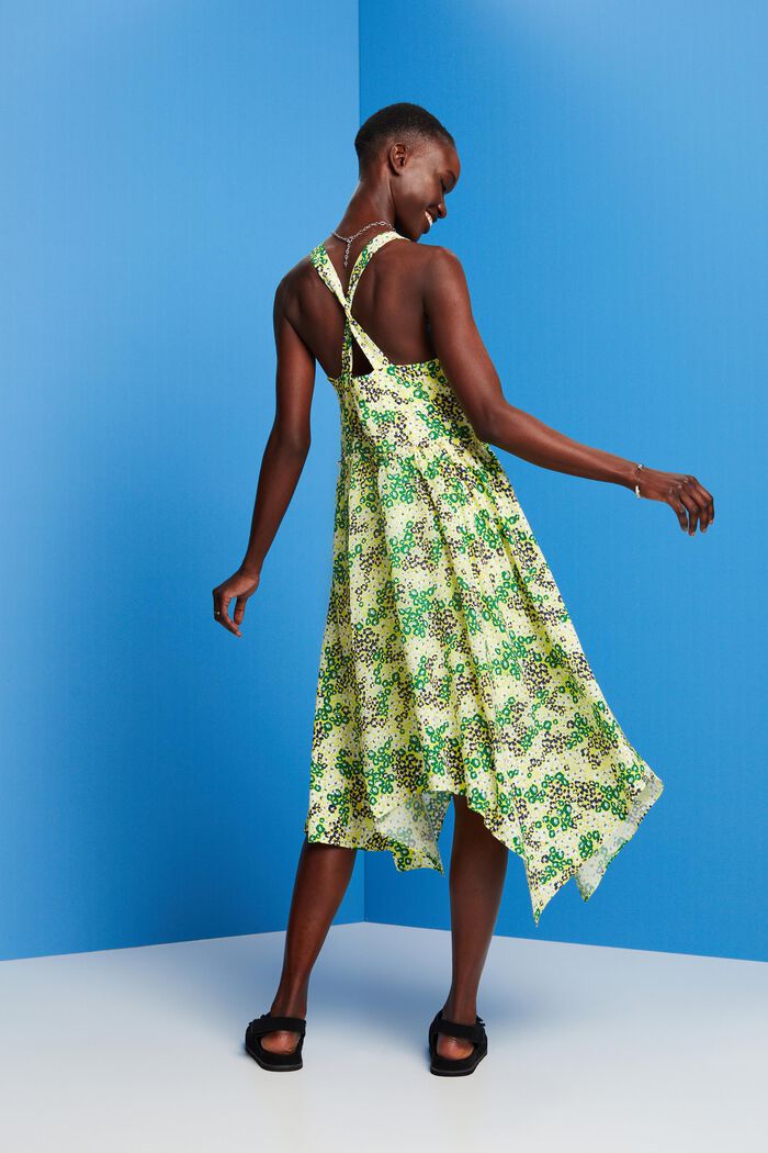 Florales Midikleid mit gerafften Details
