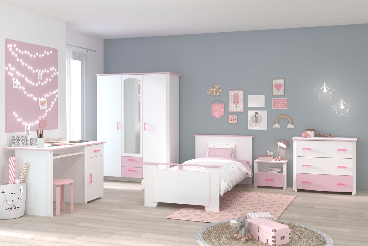 Parisot Kinderzimmer, Biotiful 13, 5-tlg., Rosa / Weiss