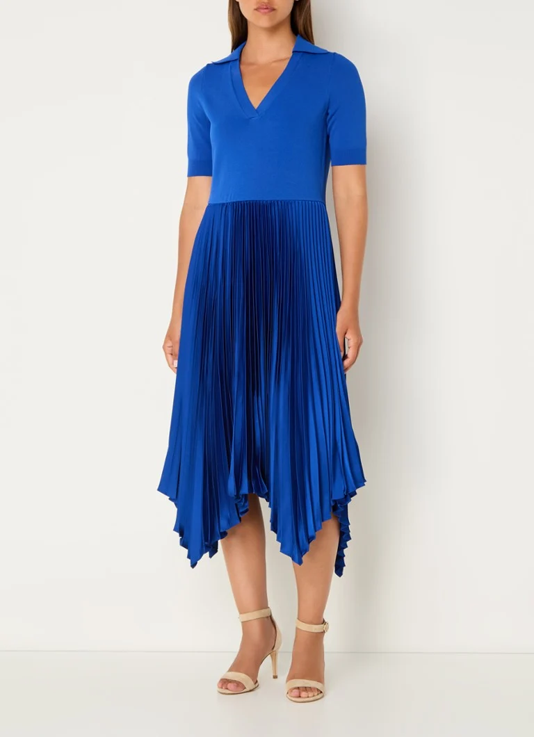 LKBennett Lorna fine-knit midi dress with pleats