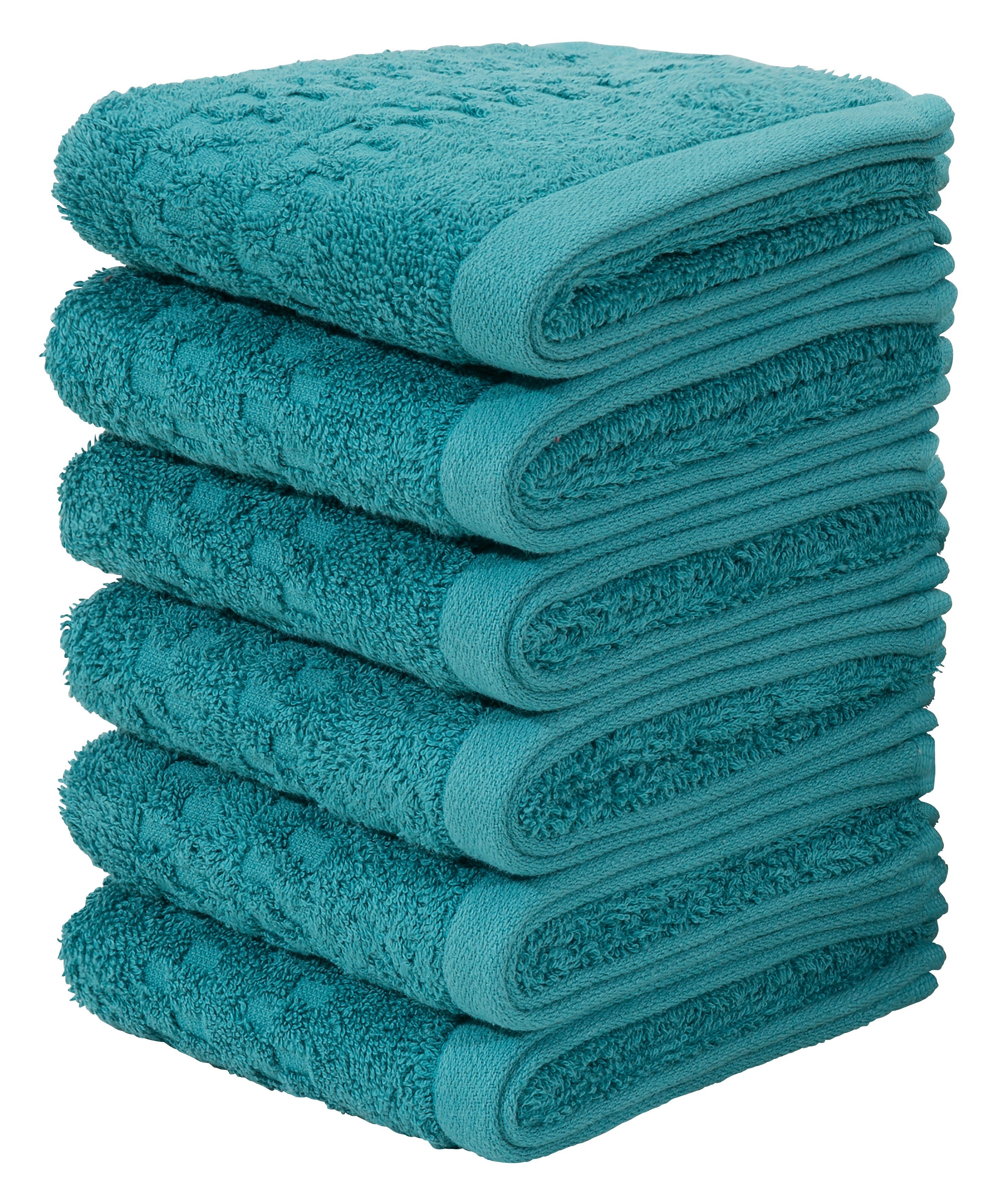 Home affaire Handtuch Set Regona, Gästehandtücher (30x50cm), flauschig und weich, Frottier, (Set, 6-tlg), Premium Handtücher mit Bordüre, Handtuch-Set, 100% Baumwolle