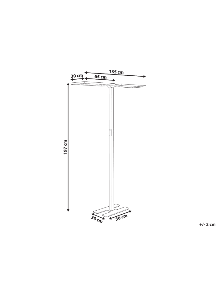 Beliani Stehleuchten SCULPTOR in Weiß - (W) 135 x (H) 197 x (L) 30 cm günstig kaufen onesize