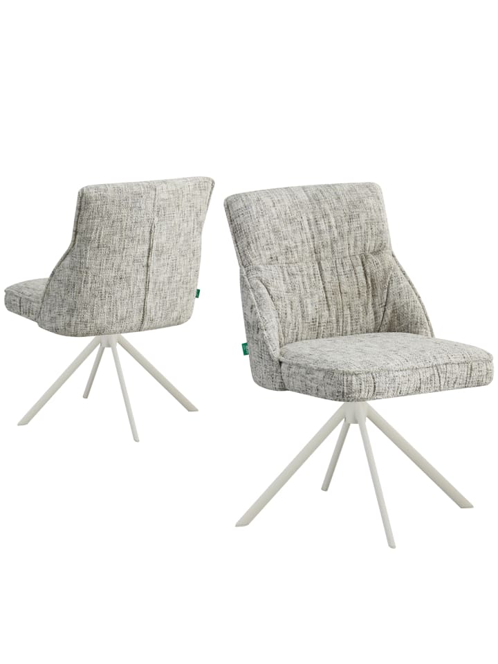 DUBI Möbel 2er-Set: Drehstuhl LINNEA in Hellgrau - (B)49 x (H)85 x  (T)62 cm günstig kaufen onesize