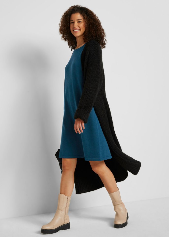 Basic Strickkleid mit recycelter Baumwolle