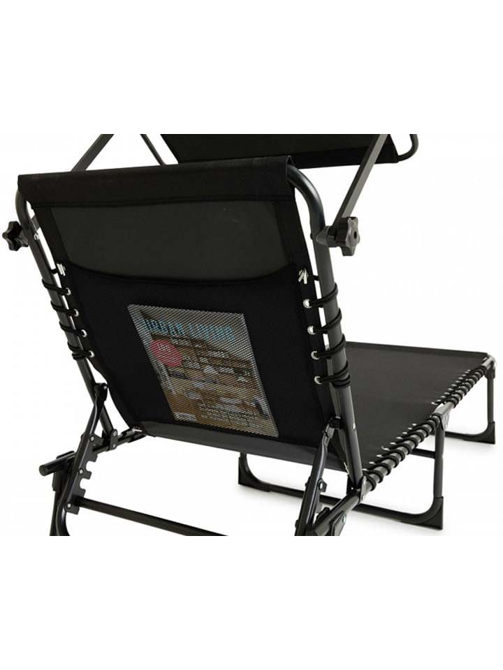Lifa Living Gartenliege mit Kopfstütze in Schwarz - (L)189 x (B)59 cm günstig kaufen onesize