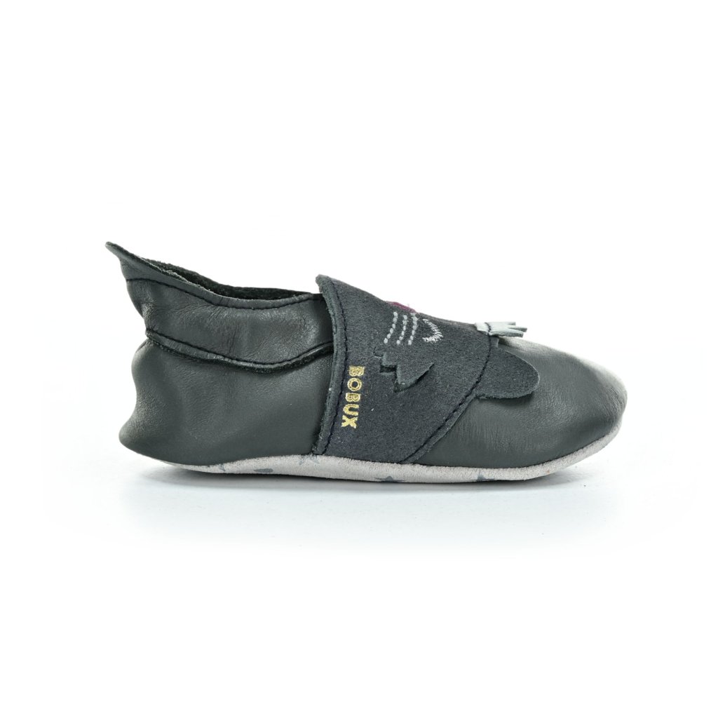 Bobux Whiskers Charcoal Barfußkrabbelschuhe