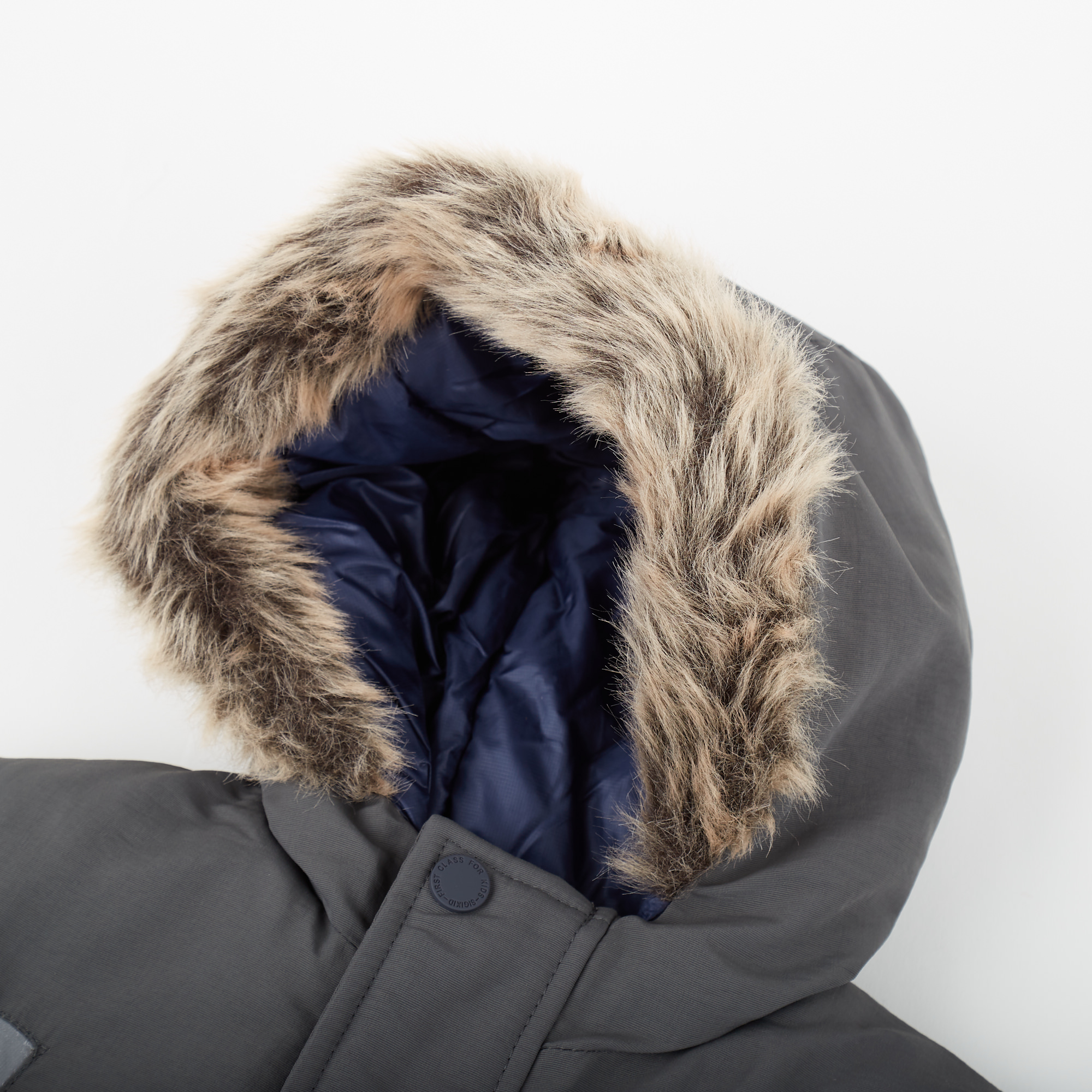 Wattierte Baby Winterjacke in Grau