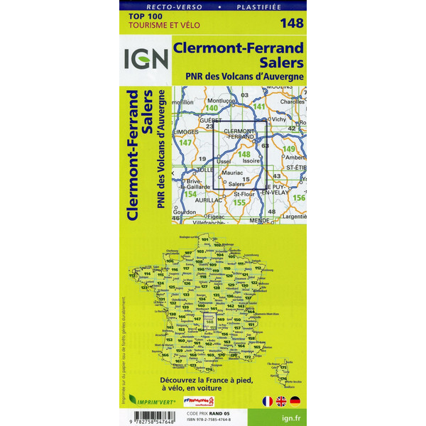 Clermont-Ferrand Salers 1:100 000 - Karte