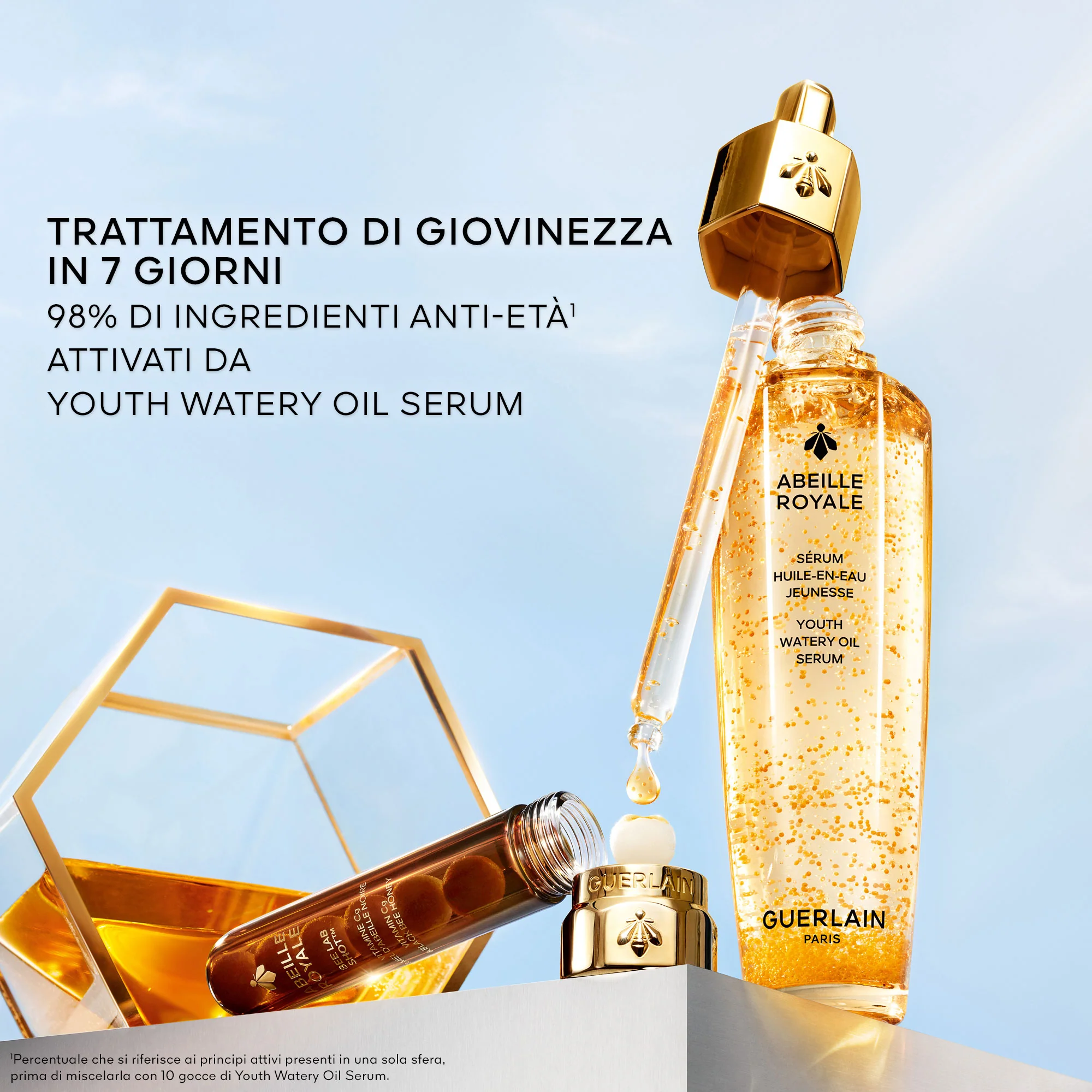 Abeille Royale Bee Lab Shot - Tratamiento reparador, sérum facial antiarrugas, sérum facial iluminador