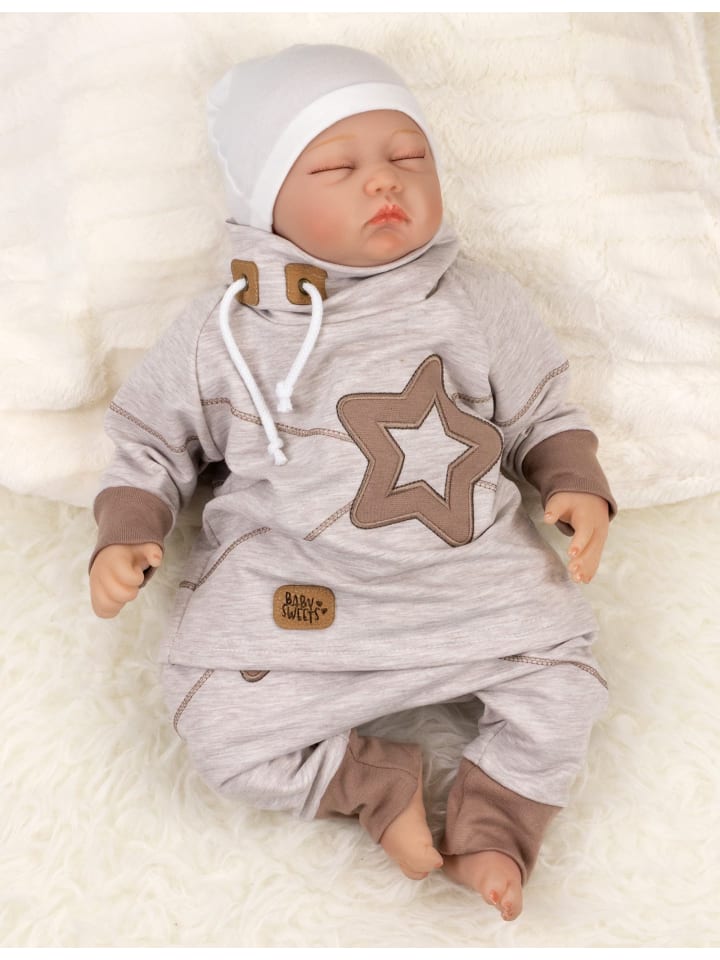 Baby Sweets 2tlg Set Shirt   Hose Patchwork Sterne in beige günstig kaufen