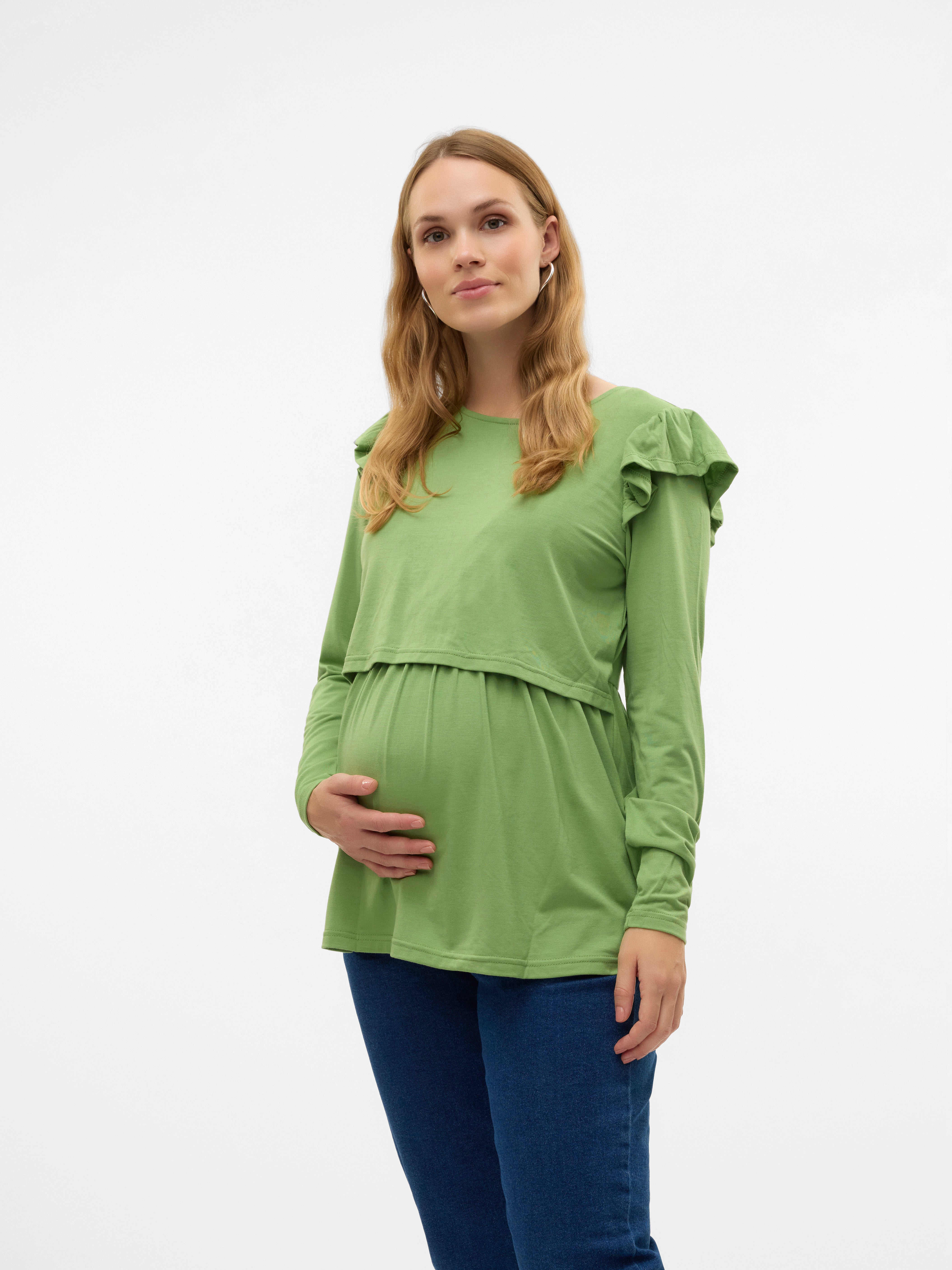 Normal geschnitten Rundhals Top
