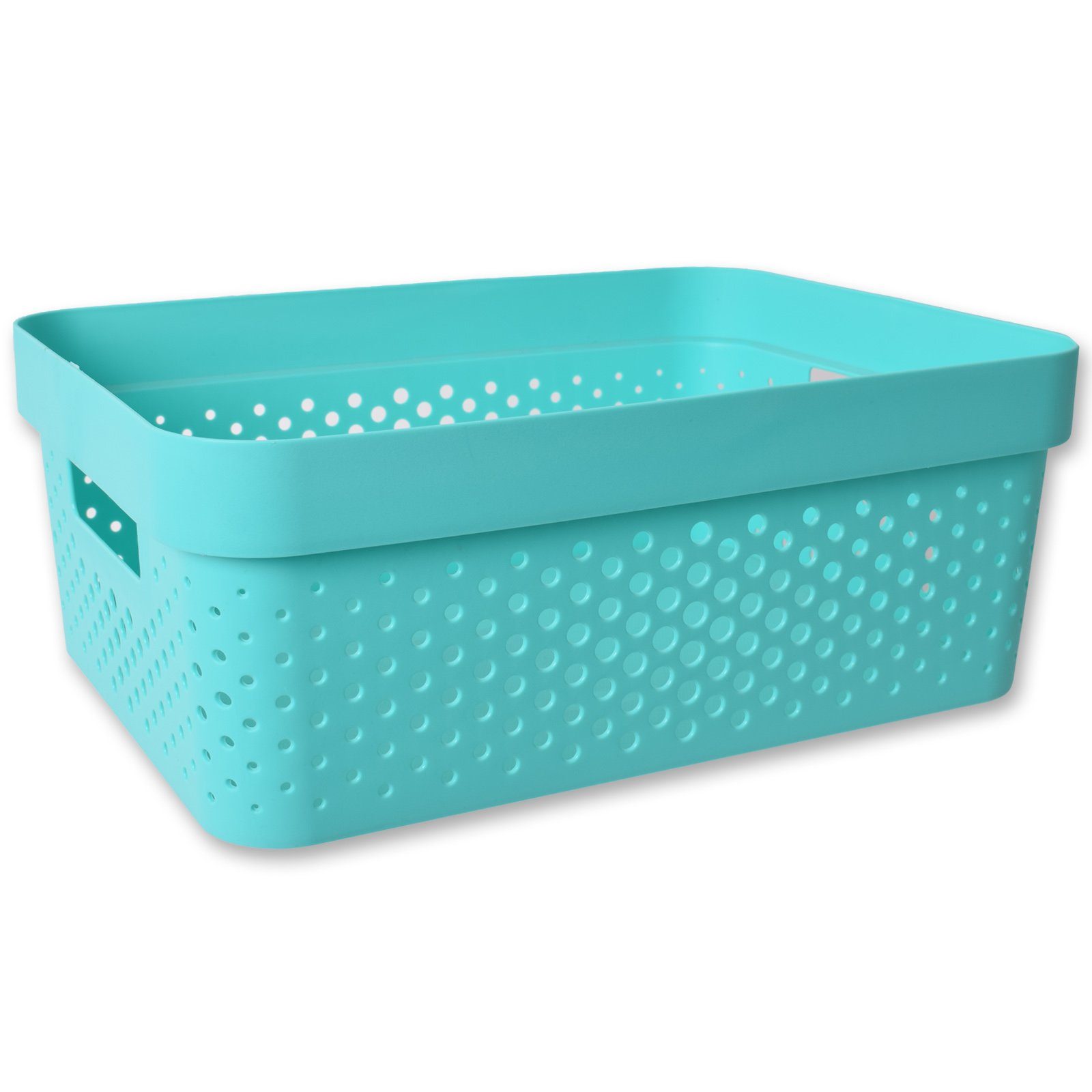 TE-Trend Aufbewahrungsbox 2 Stück Korb Boxen Aufbewahrung Kunststoff Storage Boxes 11L Türkis