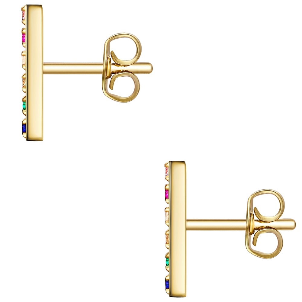 EASTSIDE Clous d'oreilles en acier inoxydable Acier inoxydable Oxyde de zirconium (CZ) en  Boucles d'oreilles