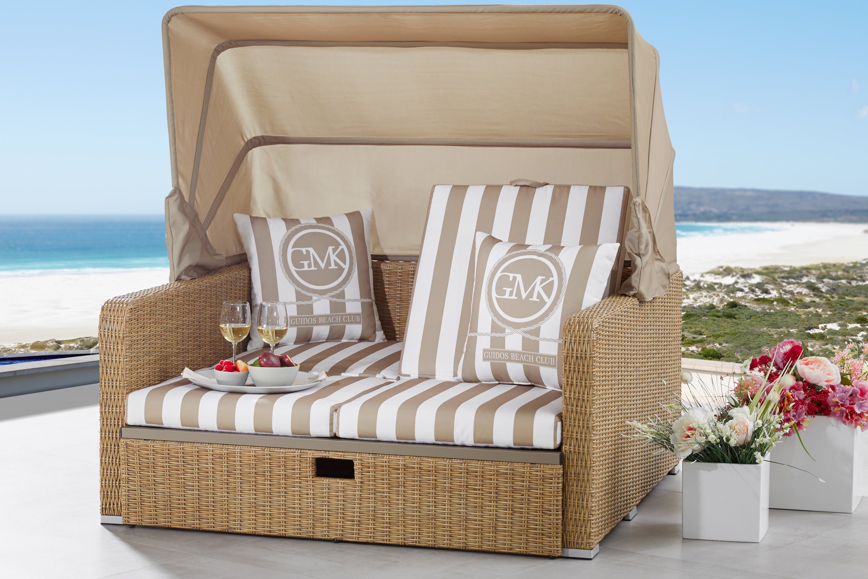 Guido Maria Kretschmer Home&Living Loungesofa Norderney, 8 Teile, BxLxH: 146x140x78 cm, Strandkorb