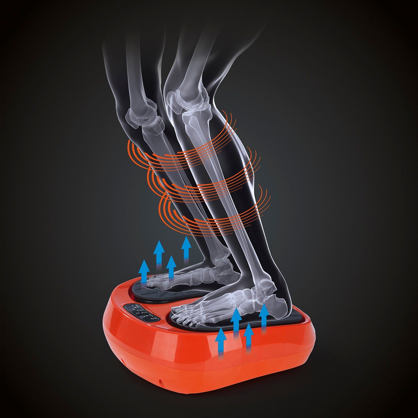 MAXXMEE Vibrationsplatte, 30 W, 15 Intensitätsstufen, Training & Massage in Orange