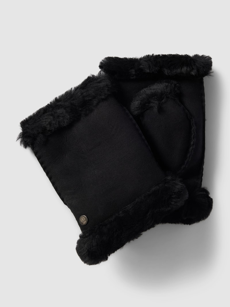 Handschuhe mit Label-Detail in schwarz
