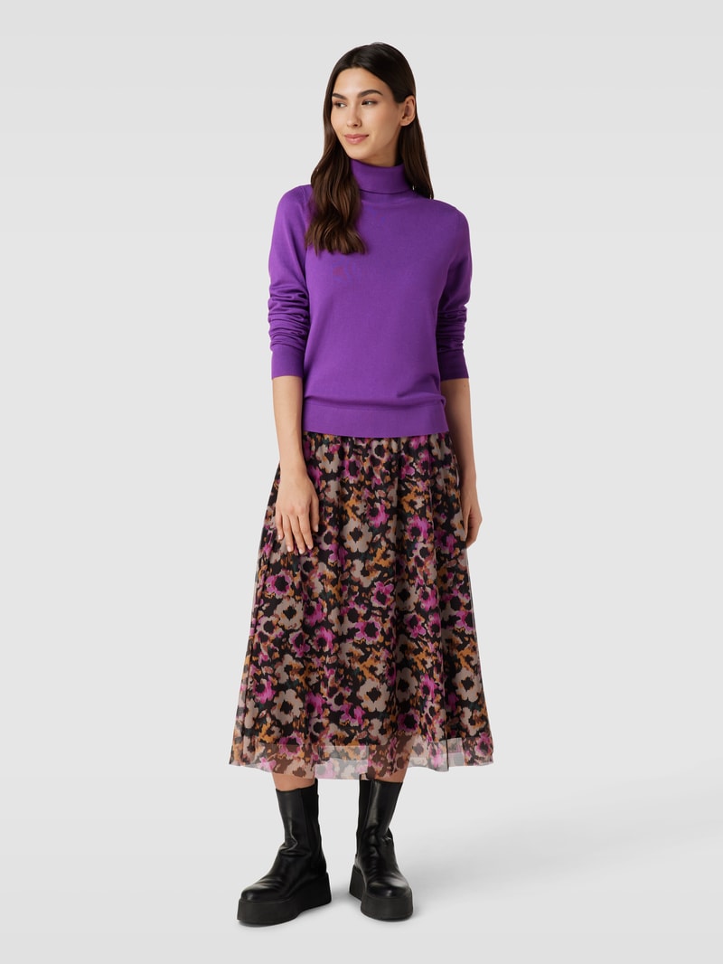 Strickpullover mit Turtleneck in purple
