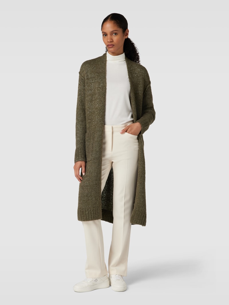 Strickjacke mit Seide-Anteil in khaki