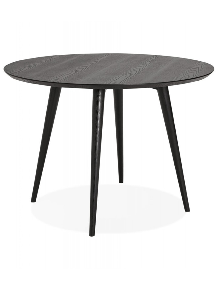 KADIMA DESIGN Runder Esstisch aus schwarzem Eschenholz | Zeitloses Design in Schwarz günstig kaufen onesize