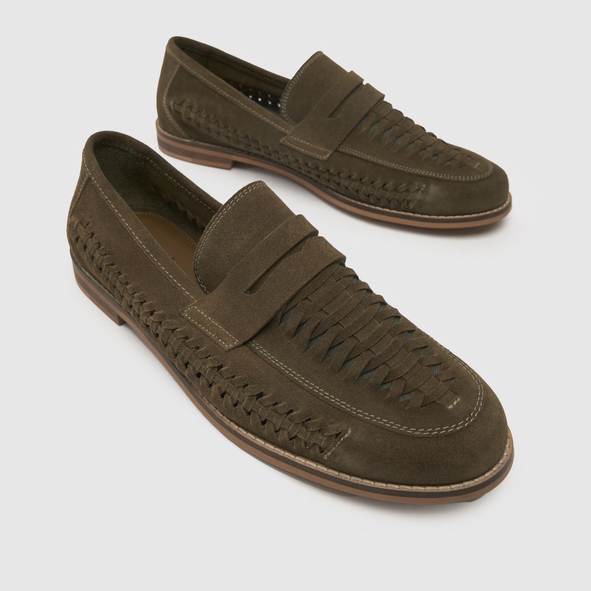 Schuh Rohan szőtt mokaszin cipő khaki színben