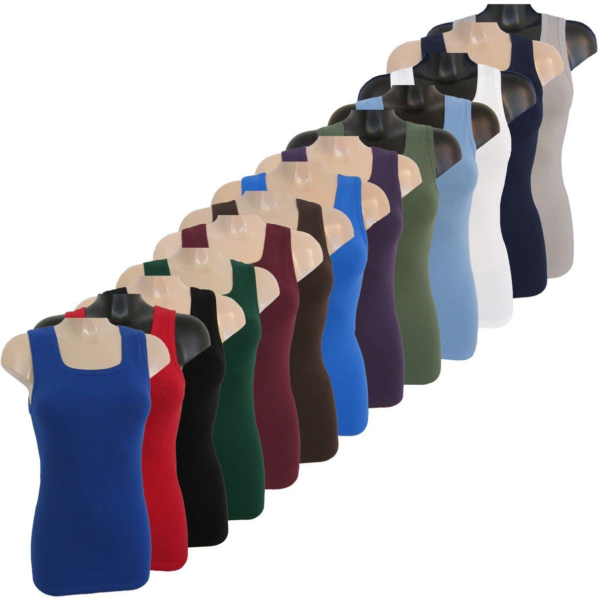 HERMKO Achseltop 1325 Damen Longshirt aus 100% Bio-Baumwolle, Shirt in vielen Farben