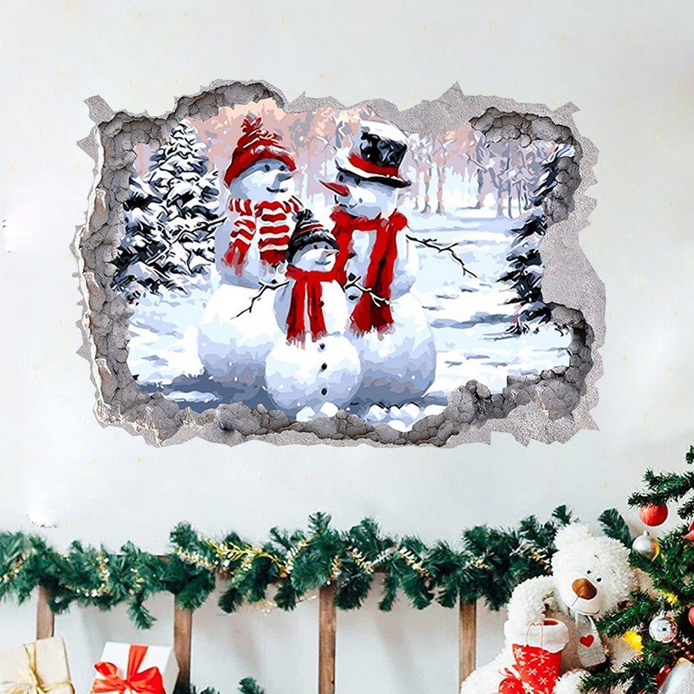 Fenstersticker Weihnachtsaufkleber Schneemann Dekorative Aufkleber Weihnachten, Ronner UG