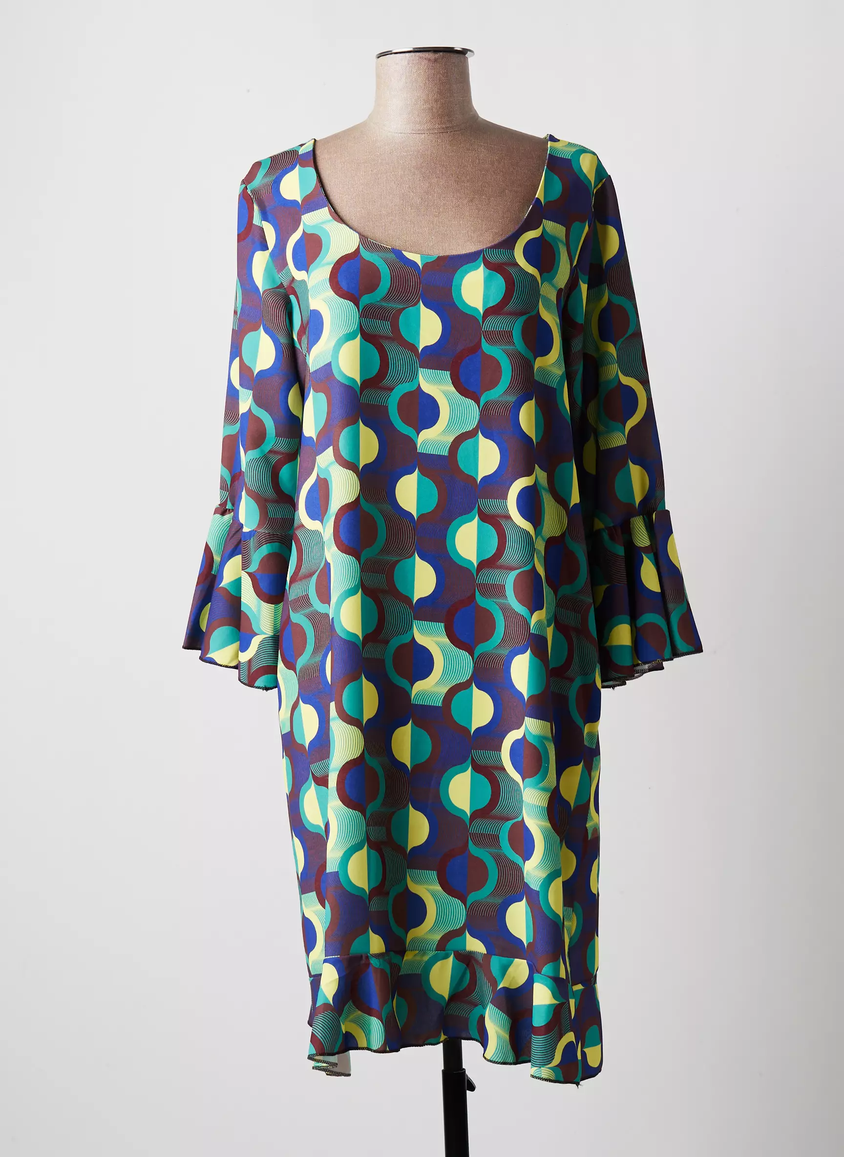 Multiples Robes Mi Longues Femme couleur bleu