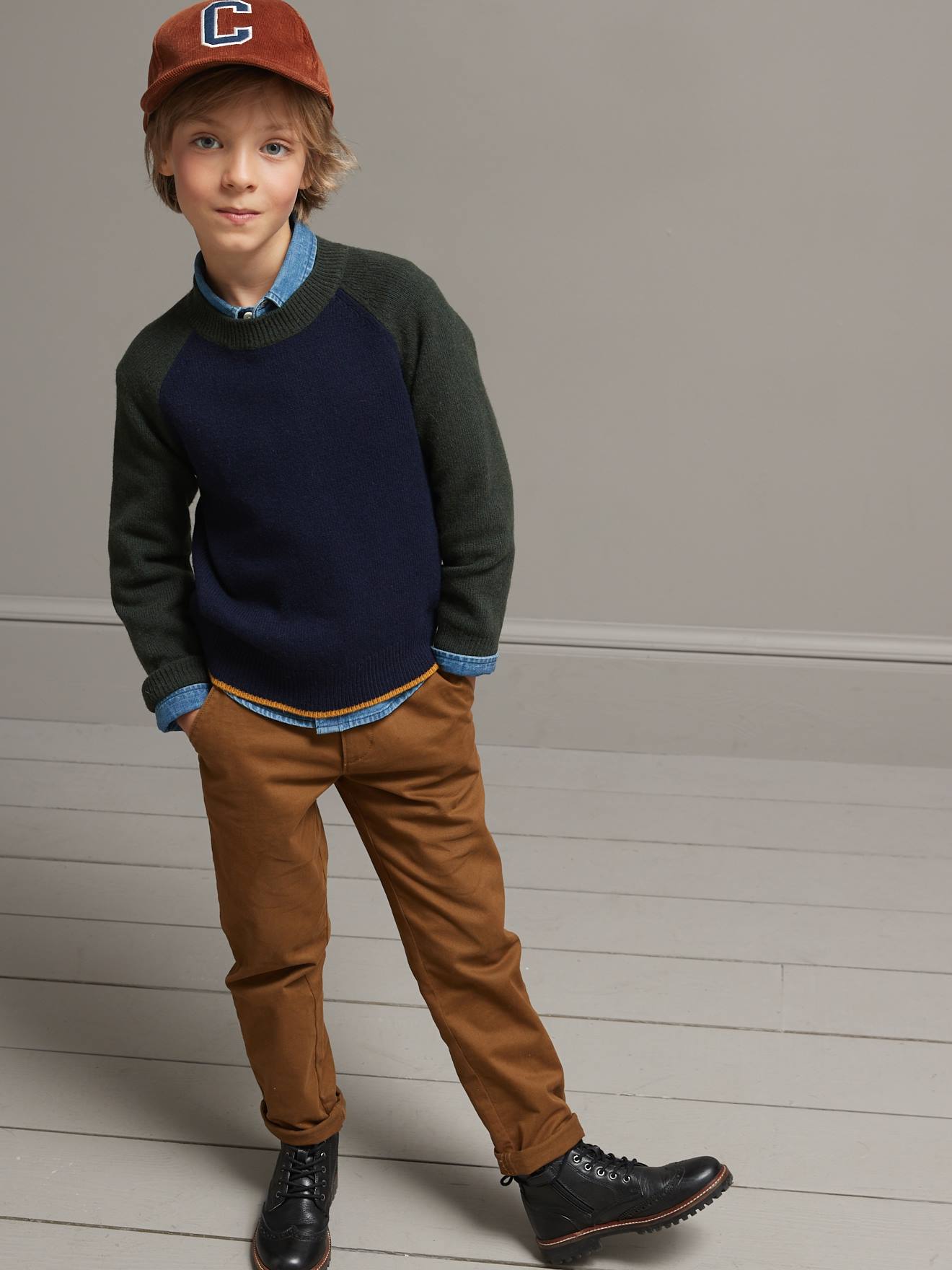 Cyrillus Jungen Pullover CYRILLUS mit Lammwolle - marine