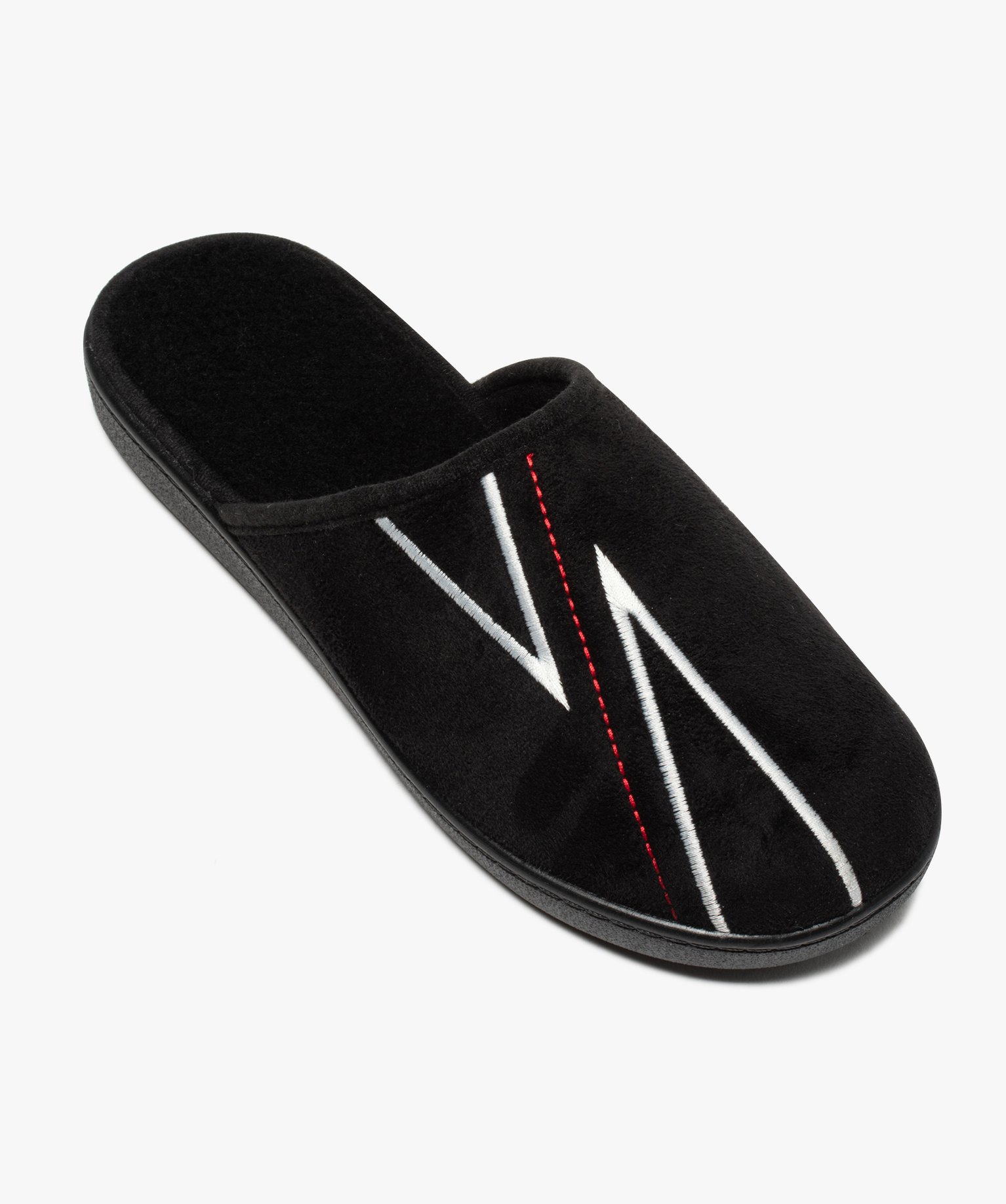 Chaussons homme mules à surpiqres contrastantes noir | GEMO