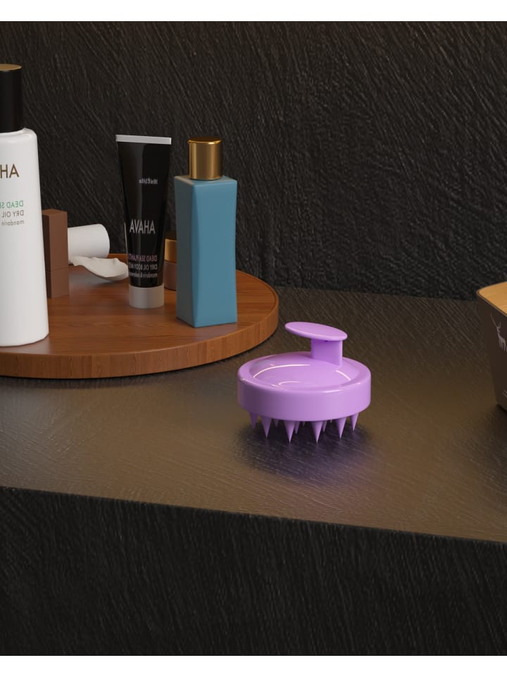Intirilife Kopfhaut Massagebürste aus Silikon in Lila günstig kaufen onesize