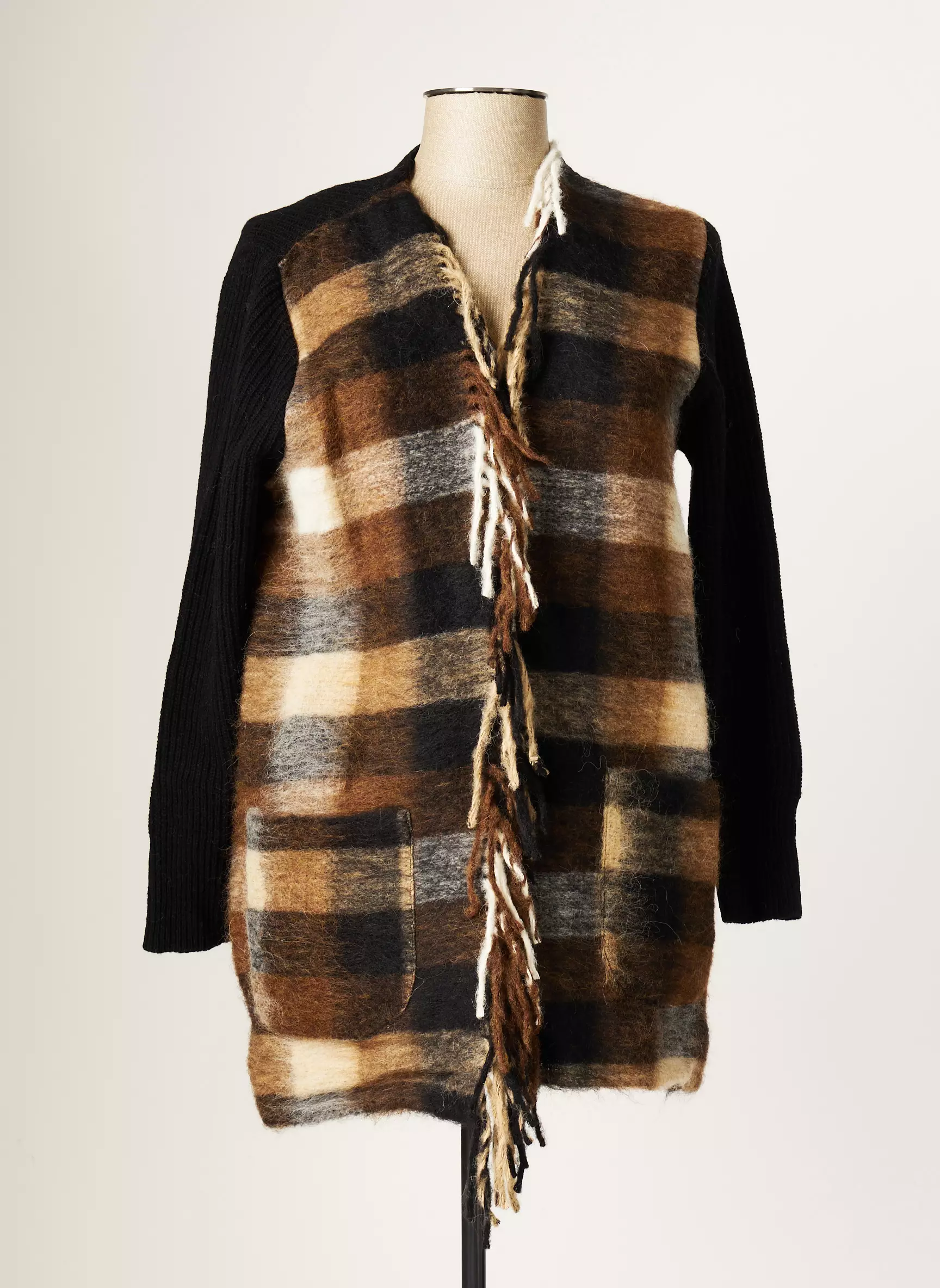 Blanc Boheme Cardigans Femme couleur noir