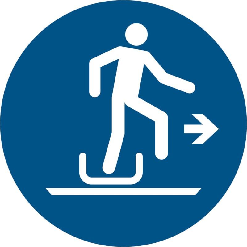 Djois Warnschild Rechts aus Rodelschlitten aussteigen Klebstoff, einschraubbar PP (Polypropylen) 10 (B) x 0,14 (H) cm 3 Stück