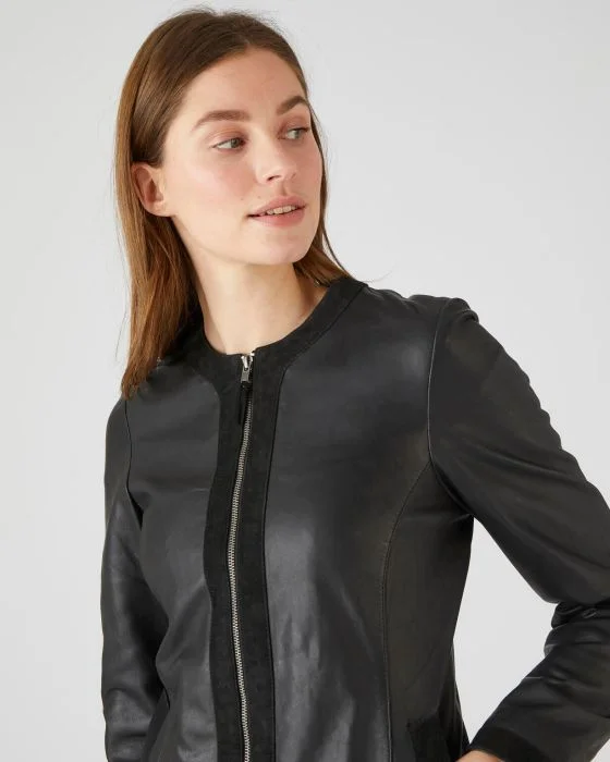 Veste cuir zippée