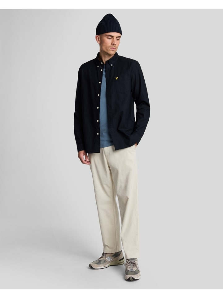 Lyle & Scott Langarmhemd in Dunkelblau günstig kaufen